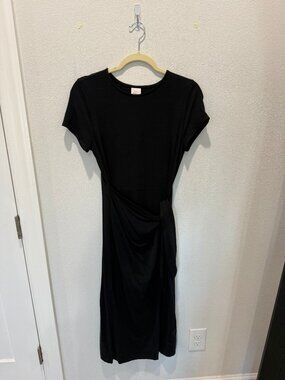 A New Day Black Maxi T-shirt wrap dress